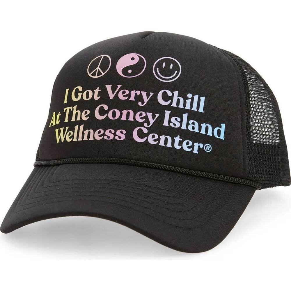 Coney Island Picnic Vchill Mesh Trucker Hat Black Adjustable Casual Streetwear